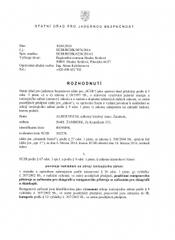 povolení k nakládání se zdroji ionizujícího záření-sújb